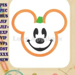 Mickey Mouse Pumpkin Applique Machine Embroidery Design - Instant Download