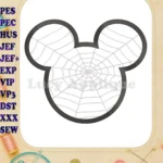 Mickey Mouse Spider Web Applique Embroidery Design - Instant Download