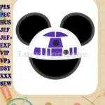 Mickey Mouse Star Wars 4 Applique Machine Embroidery Design - Instant Download