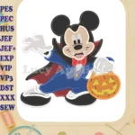 Mickey Mouse Vampire Fill Embroidery Design - Instant Download