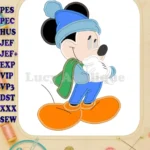Mickey Mouse Winter Applique Design 03 - Instant Download