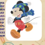 Mickey Mouse Winter Fill Embroidery Design 02 - Instant Download