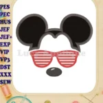 Mickey Mouse With Glasses Applique Design - Instant Download