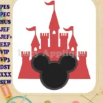 Mickey and Castle Applique Design - Instant Download