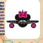 Minnie Airplane Disney Applique Design - Instant Download