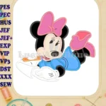 Minnie Mouse Back to School Applique Design 01 - Instant Download