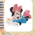 Minnie Mouse Back to School Fill Embroidery Design 01 - Instant Download