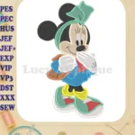 Minnie Mouse Back to School Fill Embroidery Design - Instant Download
