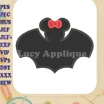 Minnie Mouse Bat Fill Machine Embroidery Design - Instant Download