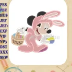 Minnie Mouse Easter Bunny Ears Fill Embroidery Design - Instant Download