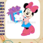 Minnie Mouse Gift Applique Design 01 - Instant Download