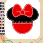 Minnie Mouse Head Applique 01 Embroidery Design - Instant Download