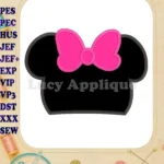 Minnie Mouse Head Applique Embroidery Design - Instant Download