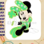 Minnie Mouse St Patrick Applique Design 01 - Instant Download