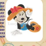 Minnie Mouse Summer Fill Embroidery Design - Instant Download