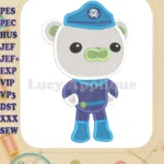 Bear Octonauts Fill Machine Embroidery Design - Instant Download