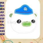 Bear Octonauts Head Applique Embroidery Design - Instant Download