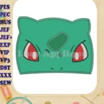Bulbasaur Pokemon Head Applique Embroidery Design - Instant Download