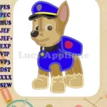Chase Paw Patrol Applique Embroidery Design - Instant Download
