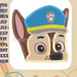 Chase Paw Patrol Head Fill Machine 02 Embroidery Design - Instant Download