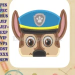 Chase Paw Patrol Head Fill Machine 03 Embroidery Design - Instant Download