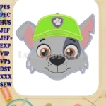 Face Rocky Paw Patrol Applique Embroidery Design - Instant Download