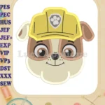 Face Rubble Paw Patrol Fill Machine Embroidery Design - Instant Download