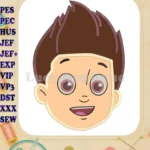 Face Ryder Paw Patrol Applique Embroidery Design - Instant Download