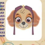Face Skye Paw Patrol Fill Machine Embroidery Design - Instant Download