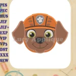 Face Zuma Paw Patrol Fill Machine Embroidery Design - Instant Download