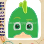 Gekko Head PJ Masks Applique Embroidery Design - Instant Download