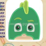 Gekko Head PJ Masks Fill Machine Embroidery Design - Instant Download