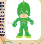 Gekko Pj Masks Applique Embroidery Design - Instant Download