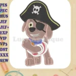 Halloween Paw Patrol Zuma Pirate Fill Embroidery Design - Instant Download