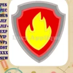 Logo Paw Patrol Applique 01 Embroidery Design - Instant Download