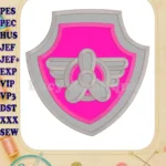 Logo Paw Patrol Applique 02 Embroidery Design - Instant Download