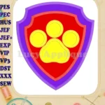 Logo Paw Patrol Applique 03 Embroidery Design - Instant Download