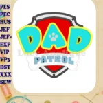 Logo Paw Patrol DAD Applique Design - Instant Download