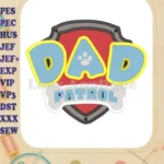Logo Paw Patrol DAD Fill Embroidery Design - Instant Download