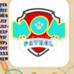 Logo Paw Patrol MOM Applique Design 01 - Instant Download