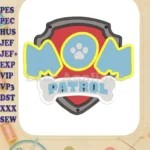 Logo Paw Patrol MOM Fill Embroidery Design 01 - Instant Download