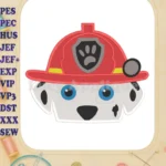 Marshall Paw Patrol Head Fill Machine Embroidery Design - Instant Download