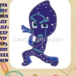Night Ninja Pj Masks Applique Embroidery Design - Instant Download