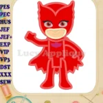Owlette Pj Masks Applique 03 Embroidery Design - Instant Download