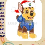 Paw Patrol Chase Santa Christmas Applique Design - Instant Download