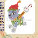 Paw Patrol Rocky Christmas Fill Embroidery Design - Instant Download