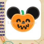 Pumpkin Bucket Mickey Ears Applique Design - Instant Download