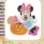 Pumpkin Minnie Mouse Fill Embroidery Design - Instant Download