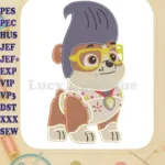 Rubble Paw Patrol Halloween Fill Embroidery Design - Instant Download