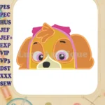 Skye Paw Patrol Fill Machine Embroidery Design - Instant Download